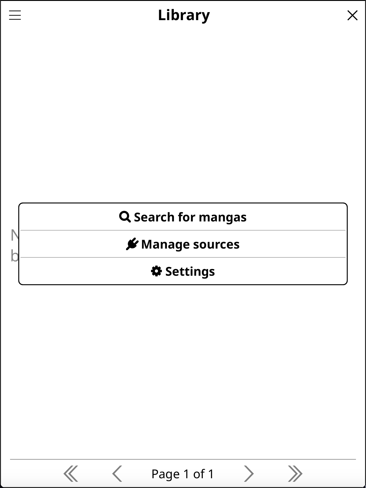 library view menu