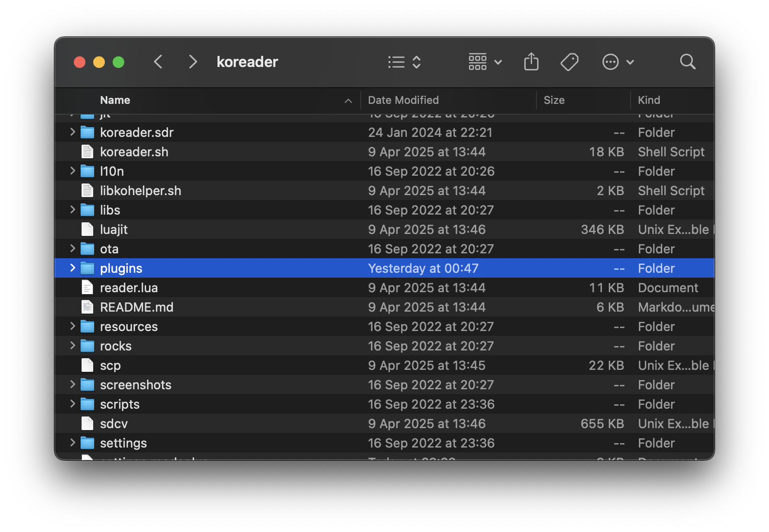 koreader folder